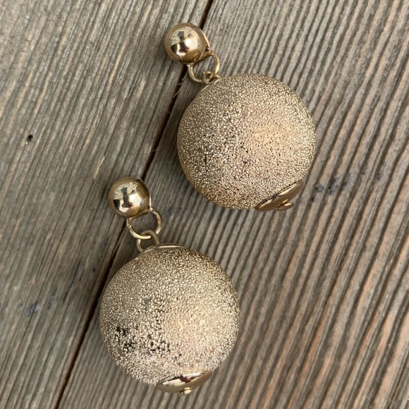 AshBmarie Jewelry - Gold Ball Double Back Earrings